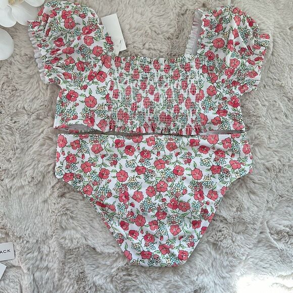 Janie and Jack Recycled Floral 2-Piece Swimsuit Size 18 Girls - Picture 6 of 8